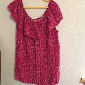 Pink off the shoulder blouse